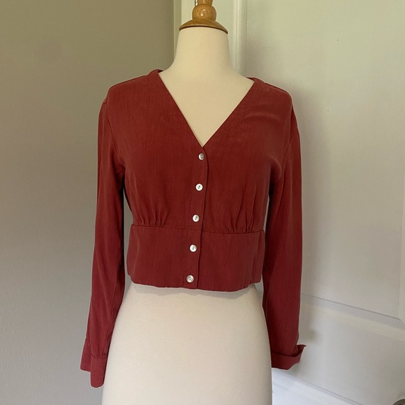 Madewell V-Neck Button-Up Blouse - Picture 1 of 6
